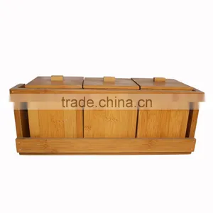 3 Pieces Practical Original Customized Size Bamboo Spice Jar Set thumbnail-2