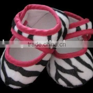 Hot Selling Hot Pink Zebra Baby Shoes / Cavas Baby Crib Shoes thumbnail-1