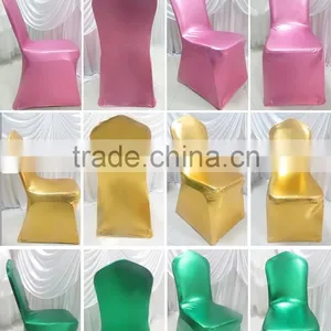 16 Color Bronzing Shine Elastic Spandex Banquet Chair Cover For Wedding Use 100PCS MOQ thumbnail-2