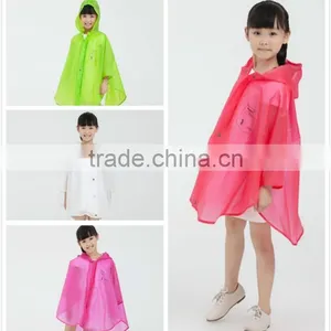 Children Disposable Emergency PE Rain Poncho Rain Coat Raincoat for Kids thumbnail-1