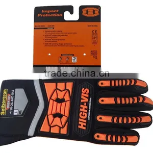 EN388 4131 Oilfield and Gas High Impact Safety Resistant Gloves Super Grip Oil Resistant Gloves Silicone Padded Palm Gloves thumbnail-1