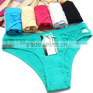 Sexy Hot Teen Girls Briefs Breathable Cotton Lady Panties Solid Colors Underwear thumbnail-2