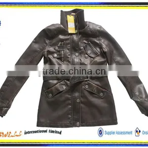 Artificial Leather Jacket Lady With Belt thumbnail-1