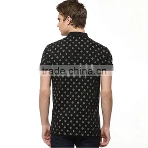 New Trendy White Polo Shirt With Spot Print Knock off Polo Shirts thumbnail-2