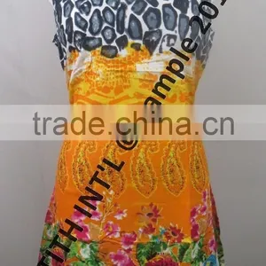 Round Neck Print Cotton Ladies Dress thumbnail-5