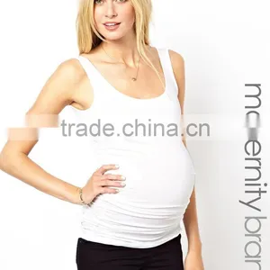 Plain White Maternity Tank Tops Wholesale thumbnail-1