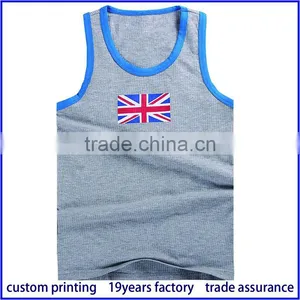 OEM Cotton/CVC/TC Wholesale Men Fitness Tank Tops in Bulk thumbnail-3