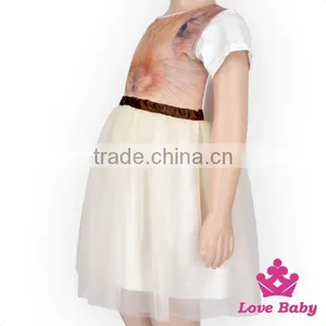 Lovely Children Frocks Designs Plain White Color Short Sleeve Teenage Short Party Tutu Dress thumbnail-2