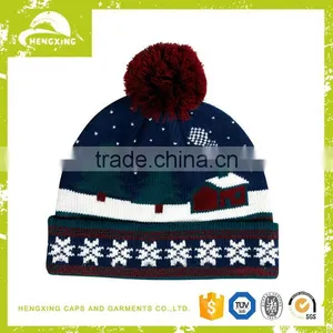 Knit Reflective Wholesale Winter Hats Faux Fur Pom Poms thumbnail-1