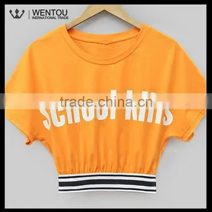 New Arrival Orange Round Collar Girls Sport T Shirt thumbnail-3