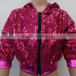 Dance Costume Medium Child Pink Jacket Jazz Solo Competition Pageant Glitz thumbnail-1