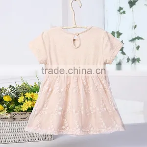 Wholesale 100% Natural Cotton Baby Girls Princess Dress Short Sleeves Summer Casual Style thumbnail-2