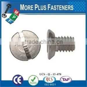 Made in Taiwan Slotted Crossed Hexagon Socket Drive Undercut Flat Head or Button Head Zinc Finish Steel Machine Screw thumbnail-5