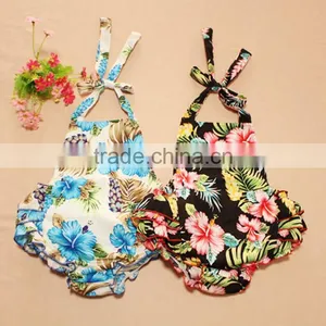 Backless Bodysuit Wholesale Ruffles Cotton Outfit Headbands Baby Romper Design thumbnail-6