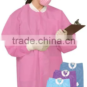 Nonwoven SMS Lab Coat With Cotton Collar thumbnail-1