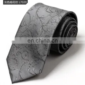 2014 Latest Fashion Woven Yarn Dyed Silk Men Grey Formal Necktie for Men Shirt thumbnail-1