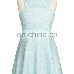 Minty Green Floral Lace Fit and Flare Skater Dress thumbnail-1