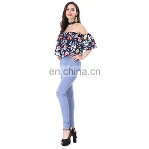 2018 Ladies Wholesale Printing Floral Sexy Hot Tops thumbnail-4