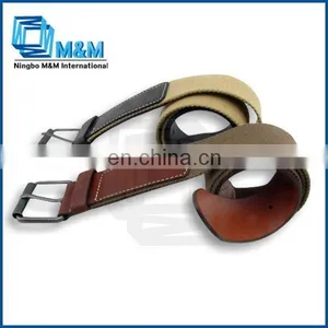 Fashion Canvas Belt With Leather For Men Seat Belt Buckle thumbnail-1