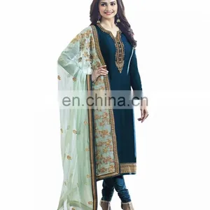 Occasion Casual Party Wear Semi-Stitched Straight Cut Style Salwar Kameez 2017 (salwar Kameez Suits) thumbnail-1