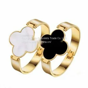 Fashion Jewelry Four-Leaf Clover Bracelet Stainless Steel Bracelet thumbnail-1