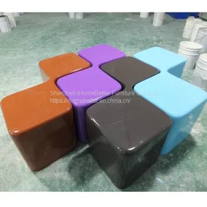 Fiberglass Bench Shopping Mall Stool Modern Bench thumbnail-3