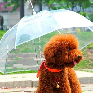 New Design Customized Size Transparent Pet Dog Umbrella With Link Chain thumbnail-1