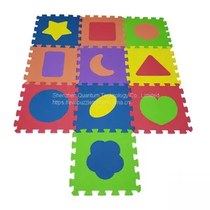 QT MAT Non-toxic Odorless 12in x 12in 10pcs/set Child EVA Shapes Floor Puzzle Play Mat thumbnail-5