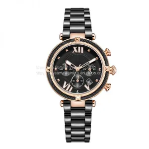 Women Chrono Analog Quartz Watch Waterproof Ladies Alloy Watch , Multifunction Sports Watch for Girls thumbnail-3