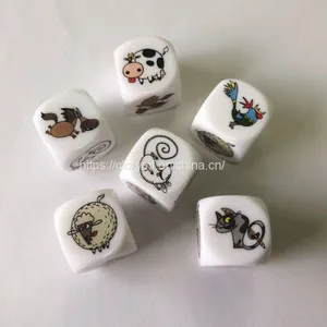 Wholease Heat Printing 16mm Round Corner Plastic Acrylic Dice/board Game Dice thumbnail-3