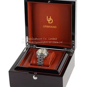 Personalized Luxury Piano Black Lacquer Finish Wooden Watch Box for Men thumbnail-2
