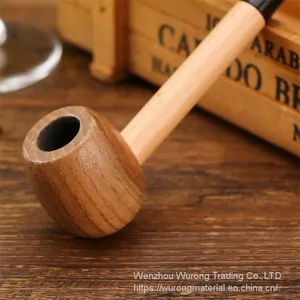 140mm Length Wooden Resin Short Tobacco Pipe With Popeye Solid Wood Head for Smoking thumbnail-3
