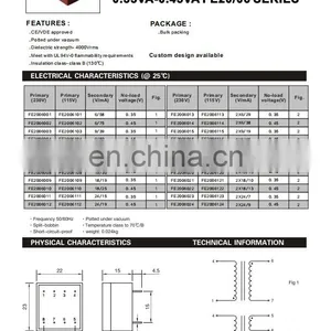 PCB Mount Encapsulated Transformer EI20 Isolating Transformer thumbnail-5