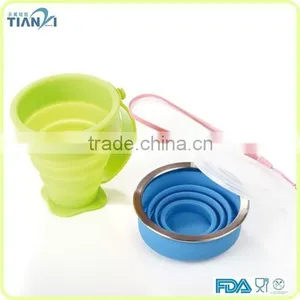 Funny Heat Resistance Silicone Collapsible Custom Foldable Cup With Plastic Handle thumbnail-5