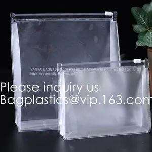 Makeup Bags, Frosted PVC Zipper Bags,Clear PVC Material Plastic Slide Pouch,PVC Zip Lock Document Bags thumbnail-2
