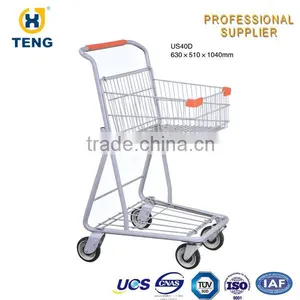Red Wire Metal Shopping Trolley Price Classical Steel Material Shopping Trolley thumbnail-5