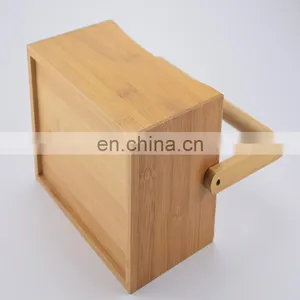 Bamboo Cutlery Holder Kitchen Bamboo Utensil Caddy 4 Compartment Flatware Storage Holder With Handle Kitchen & Tabletop thumbnail-4