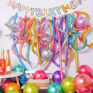 Wholesale 100pcs a Pack Cb260 Colorful Latex Helium Modeling Party Diy Magic Long Balloon for Birthday Decoration thumbnail-2