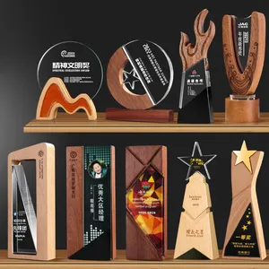 In-Stock Wholesale & Customization: Premium Wooden and Crystal Trophies—Outstanding Awards for Employee Appreciation and Service Recognition thumbnail-1