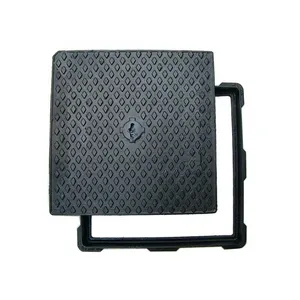 EN124 D400 Iron Manhole Cover & Drain Grate Cover Black Durable Customized Size for Road Safety thumbnail-1