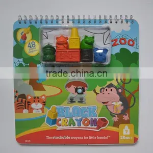 Animal Shaped Block Crayon Set With 48 Pages Coloring Book for Kids Drawing Set thumbnail-1