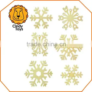 DIY Wooden Craft Hanging Ornaments Snowflakes 6 Pcs for Kids thumbnail-2