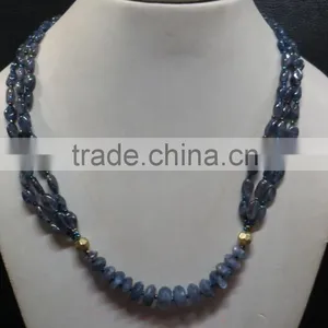 Iolite Faceted Stone Beads Fashion Jewelry Gemstone Necklace thumbnail-1