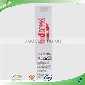 OEM Wholesale Roll Cotton Wash Care Label for Garment thumbnail-1