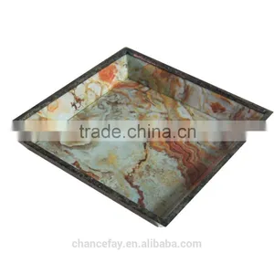 Oceanic Style Glass & Wood Decorative Tray With Multifunctional Uses for Home/ Fruit/wedding thumbnail-4
