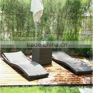 Space Saving Folding Legs Black Brown PE Rattan Wicker Outdoor Patio Pool Chaise Lounge Chair thumbnail-3