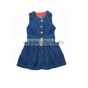 100%Cotton Denim Fashion Child Dress thumbnail-1