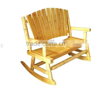 Granco GW005 Wooden Log Double Rocking Chair thumbnail-1