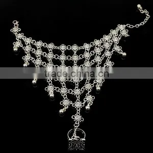 >>New SW16558 Bohemian Bracelet With Ring Coin Hand Chain/ thumbnail-3