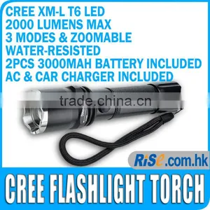 2000 Lumen CREE XM-L T6 18650 Battery Charger LED Flashlight Rechargeable Torch thumbnail-1